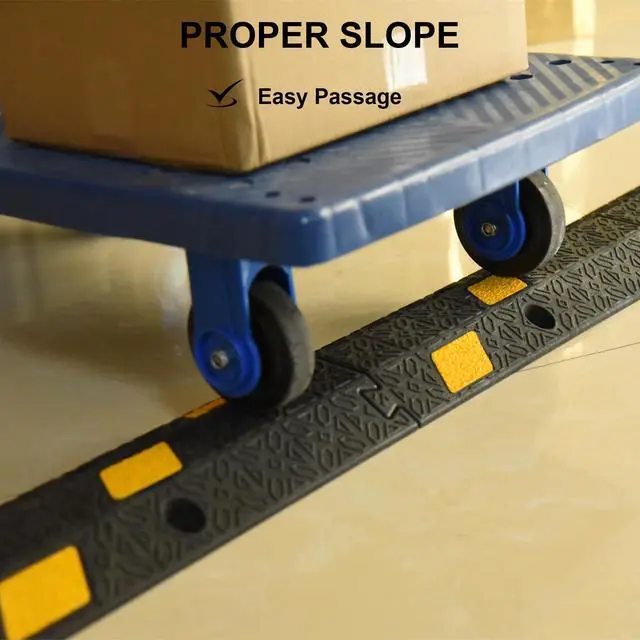 Alt view image 6 of 7 - 6 Pack 17" Cable Protector Cover Ramps, 1-Channel Floor Protective Wire Cord Ramp, Heavy Duty Driveway Speed Bump