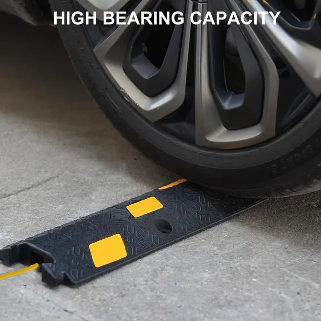 Alt view image 4 of 7 - 6 Pack 17" Cable Protector Cover Ramps, 1-Channel Floor Protective Wire Cord Ramp, Heavy Duty Driveway Speed Bump