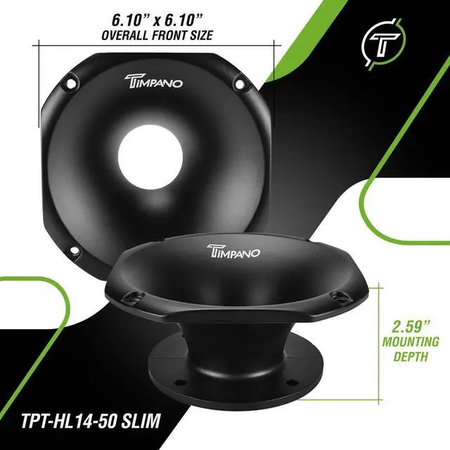 Alt view image 2 of 5 - TPT-HL14-50 Slim 2 Exit Throat - Designed for Car Door Installation Pro Audio