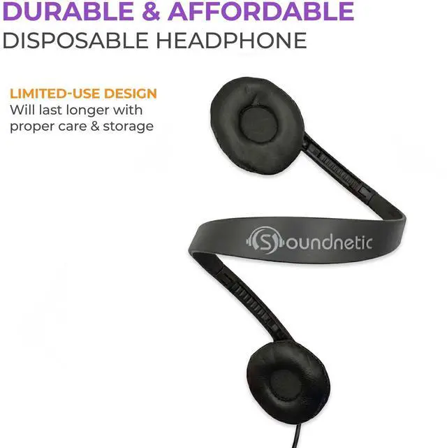Alt view image 6 of 7 - SNCCV Bulk Classroom Headphones 100 Pack, Black | Stereo, Leatherette Earpads, Volume Control, Ideal for Schools