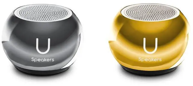 Main image of U Speakers Mini Mirror Portable Wireless Bluetooth Speaker with Magnetic Base, Mic & Selfie Remote Control Active Lifestyle Travel Home Office Bundle with Coordinating Speaker, Pairing