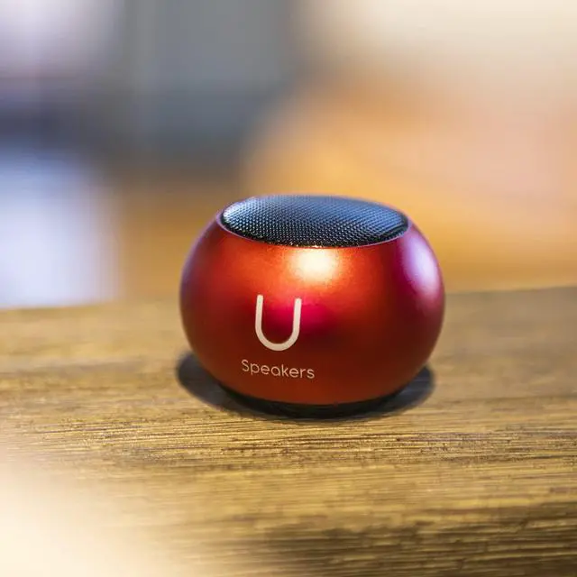 Alt view image 5 of 7 - U Speakers Mini Portable Wireless Bluetooth Speaker with Magnetic Base, Mic & Selfie Remote Control Active Lifestyle Travel Home Office Bundle with Coordinating Speaker, Pairing