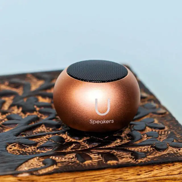 Alt view image 5 of 6 - U Speakers Mini Portable Wireless Bluetooth Speaker with Magnetic Base, Mic & Selfie Remote Control Active Lifestyle Travel Home Office Bundle with Coordinating Speaker, Pairing