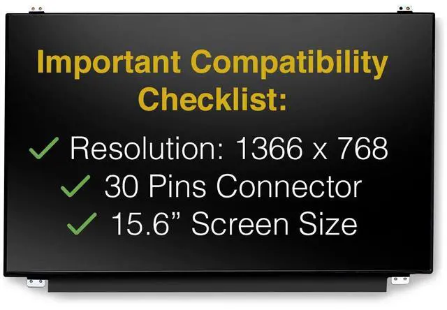 Alt view image 3 of 7 - Replacement Screen for Dell INSPIRON P75F006 30 Pins HD 1366x768 | Matte, LCD LED Display, Tools Included