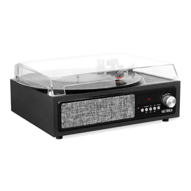 Alt view image 2 of 2 - 3-in-1 Bluetooth Record Player with Built in Speakers and 3-Speed Turntable, Black (VTA-67)