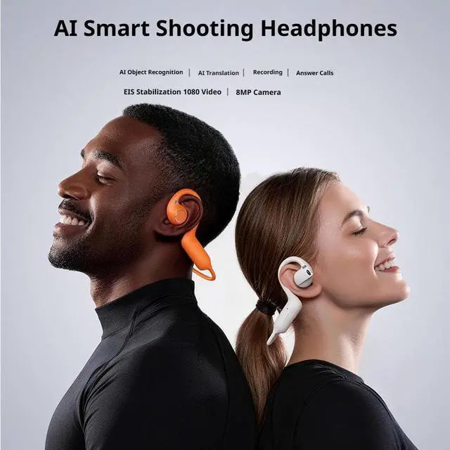Alt view image 6 of 7 - Open-Air Wireless Bluetooth Headphones with Camera, Comfort Fit, Long Battery Life, Hands-Free POV Camera, Supporting AI Translation & Smart Conversation, Suitable for Fitness and Travel