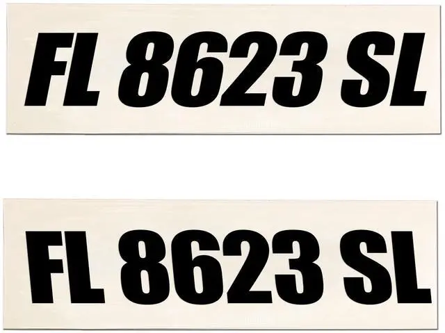Main image of Boat Registration Hull Numbers Vinyl Decal Sticker Set | Racing Tracker Style 772