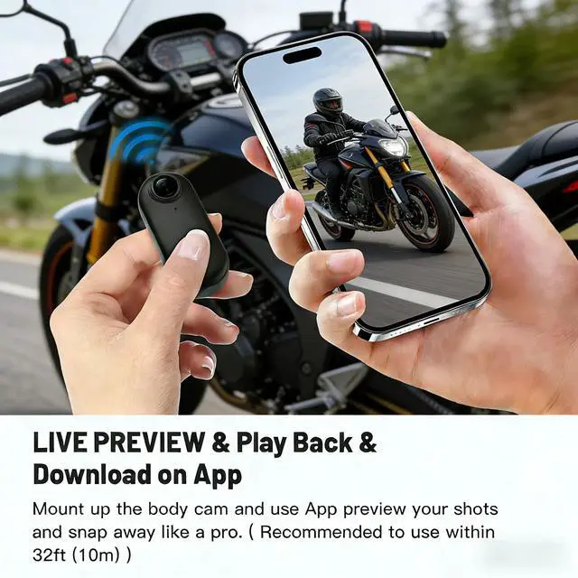 Alt view image 5 of 7 - 4K Mini Body Camera, Wearable Clip-On POV Action Camera, WiFi App | Magnetic Lanyard, Rotating Back Clip, 150° Wide Angle, Waterproof Case to 131ft, USB Cable, Card Reader for Travel Vlogs