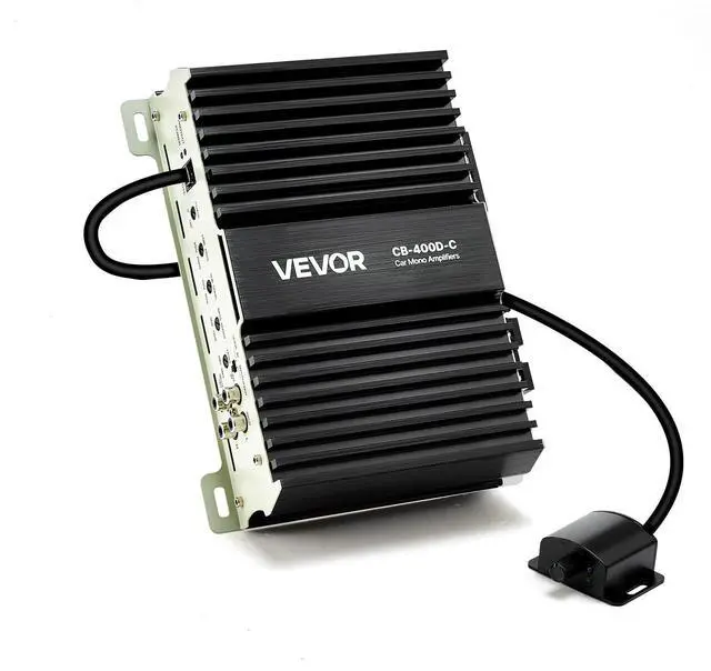 Main image of Monoblock Car Amplifier, 400W RMS MAX, 1/2/4 Ohm Stable, 1-Channel Class D Car Audio Amplifier with Remote Subwoofer Level Control, Low Pass Filter, Bass Boost & Phase Shift, Volume Controller