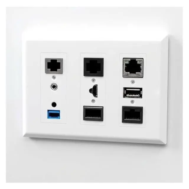Alt view image 3 of 4 - 10 Pack 3-Gang Wall Plate Cover, Triple Gang Rectangular Frame for Switches, Outlets or Low Voltage Inserts, White