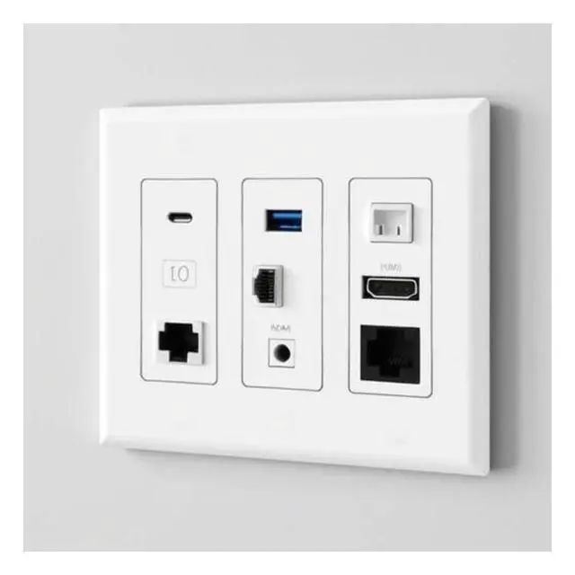 Alt view image 4 of 4 - 10 Pack 3-Gang Wall Plate Cover, Triple Gang Rectangular Frame for Switches, Outlets or Low Voltage Inserts, White