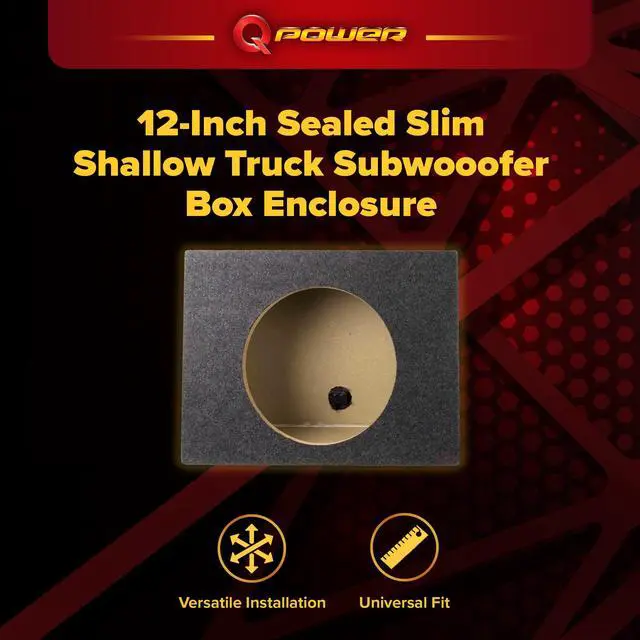 Alt view image 2 of 7 - 12-Inch Sealed Slim Shallow Truck Subwooofer Box Enclosure | TW12-SINGLE