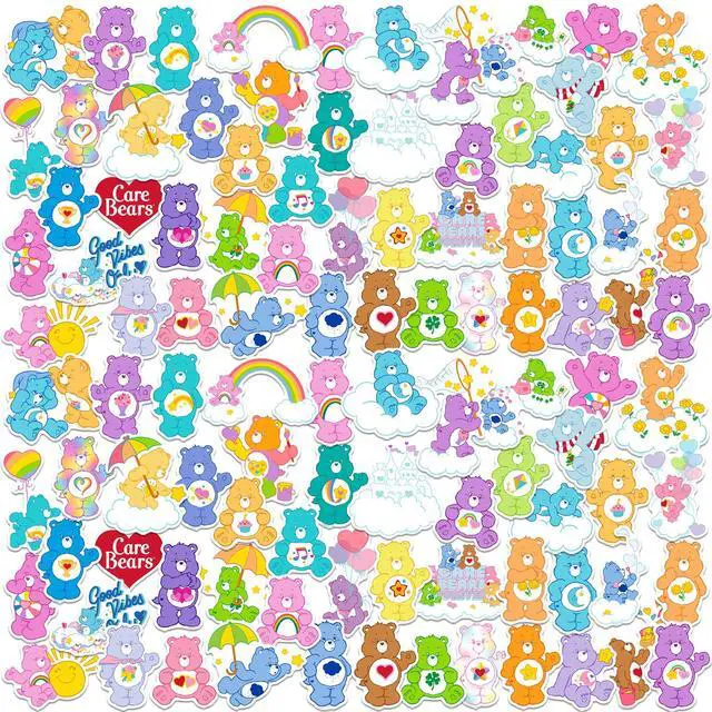 Main image of Care Bears Classic 200 Vinyl Stickers Waterproof Die-Cut Decals Laptop
