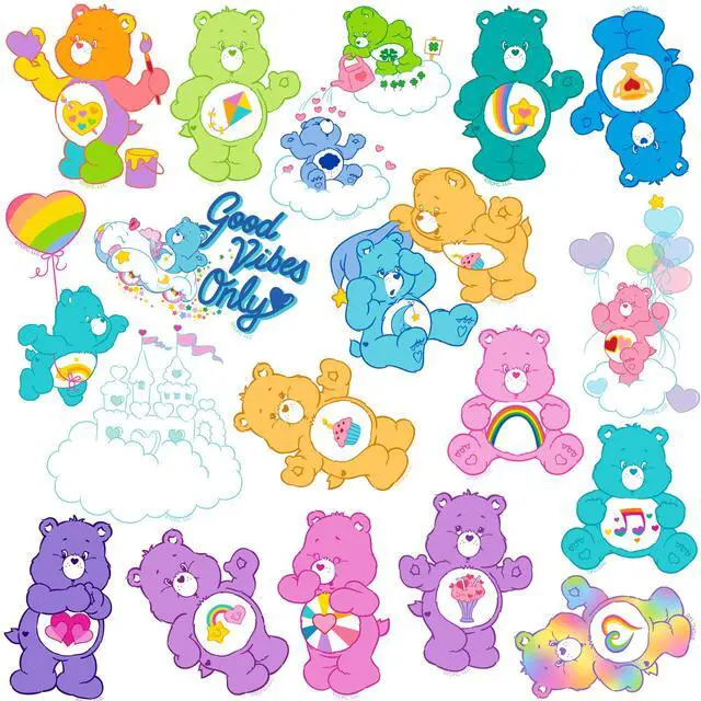 Alt view image 4 of 6 - Care Bears Classic 200 Vinyl Stickers Waterproof Die-Cut Decals Laptop