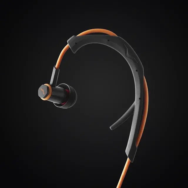 Alt view image 4 of 7 - Forza in-Ear Hybrid Sport Headphones with 3-Button Remote & Microphone - Apple Devices, Orange