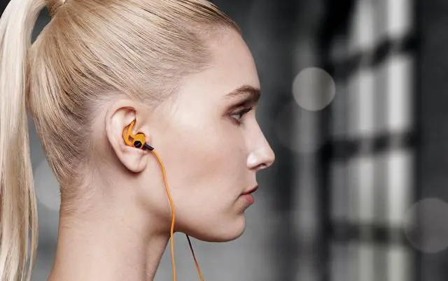 Alt view image 3 of 7 - Forza in-Ear Hybrid Sport Headphones with 3-Button Remote & Microphone - Apple Devices, Orange