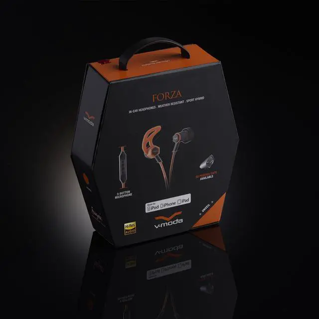 Alt view image 7 of 7 - Forza in-Ear Hybrid Sport Headphones with 3-Button Remote & Microphone - Apple Devices, Orange