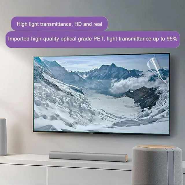 Alt view image 6 of 7 - 32 Inch TV Anti-Reflective Screen Protector, Frosted Matte Anti Glare Outdoor/Indoor Anti Blue Light Dustproof Filter Film for LCD, LED, OLED & QLED 4K HDTV,32"(698x392mm)