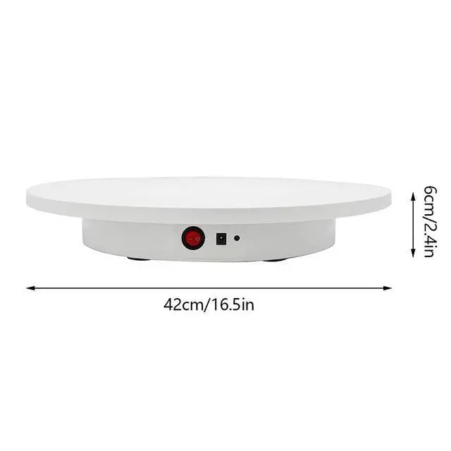 Alt view image 2 of 5 - Rotating Display Stand with Re-Mote Control 16.5''/220lb Photography Turntable Motorized Turntable for 360 Degree Image, Video, Model, Cake (White)