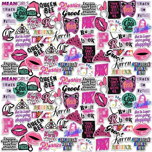 Main image of Mean Girls Set 2 100 Vinyl Stickers Waterproof Die-Cut Decals Laptop Car