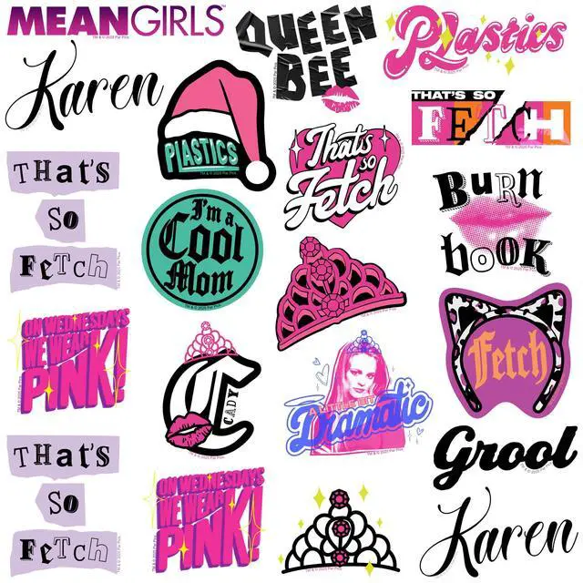 Alt view image 3 of 6 - Mean Girls Set 2 100 Vinyl Stickers Waterproof Die-Cut Decals Laptop Car