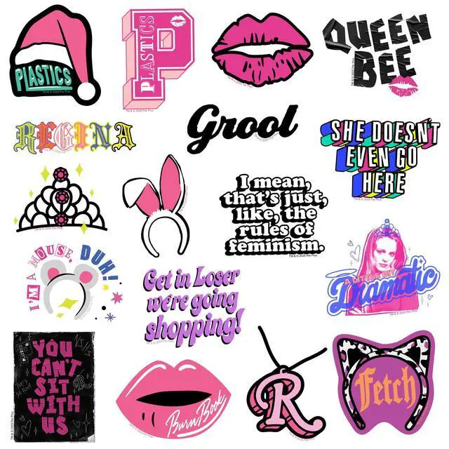 Alt view image 4 of 6 - Mean Girls Set 2 100 Vinyl Stickers Waterproof Die-Cut Decals Laptop Car