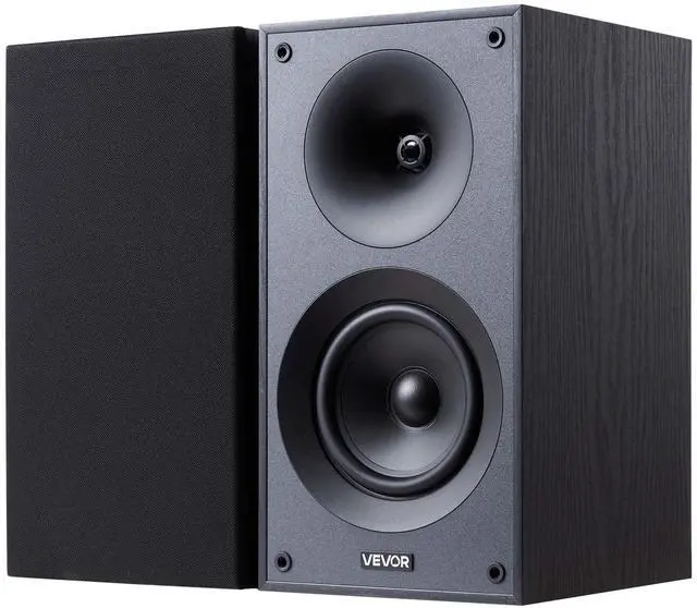 Main image of Passive Bookshelf Speaker, 300W, Book Shelf Stereo Speakers with 5.25-Inch Woofer and 1-Inch Tweeter, Detachable Grille, 65Hz-20KHz Frequency Response, Wooden Enclosure,for Home Theater (1 Pair)