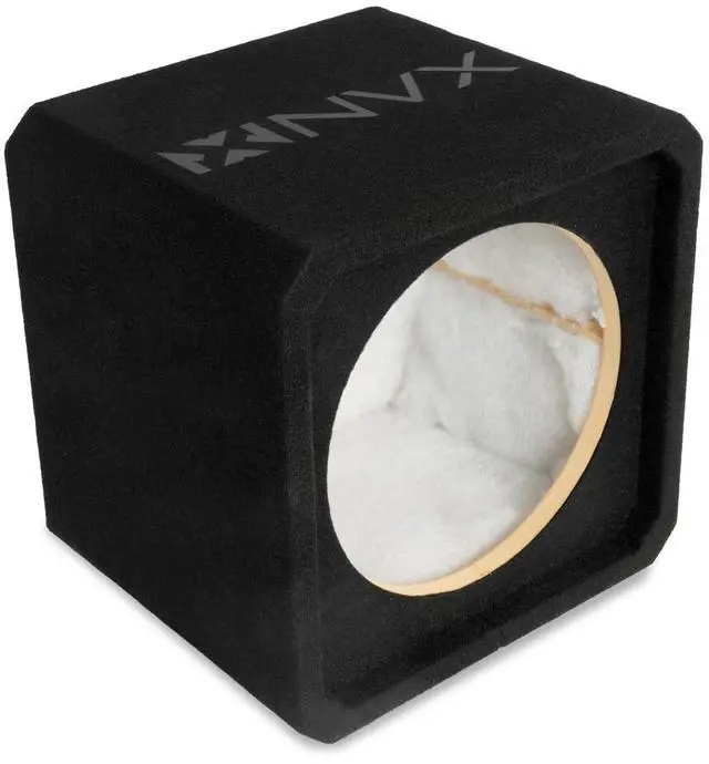 Main image of NE121S Single 12" Sealed Subwoofer Enclosure | 1.0 Cu Ft MDF Sub Box with Polyfill, Spring Terminals, Black Carpet Finish