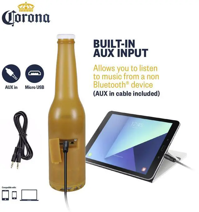 Alt view image 3 of 7 - Beer Bottle Bluetooth Speaker Portable Wireless Stereo 30FT Range Sound System with Bluetooth + AUX Support, 3 Hour Playtime, Travel-Friendly Audio for Outdoor & Indoor Activities