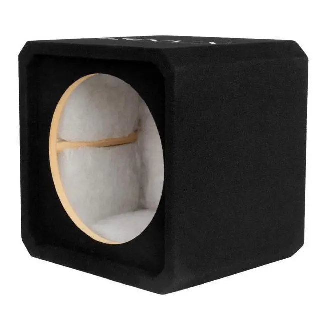 Alt view image 3 of 7 - NE121S Single 12" Sealed Subwoofer Enclosure | 1.0 Cu Ft MDF Sub Box with Polyfill, Spring Terminals, Black Carpet Finish