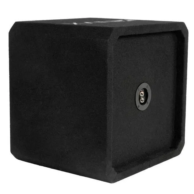 Alt view image 5 of 7 - NE121S Single 12" Sealed Subwoofer Enclosure | 1.0 Cu Ft MDF Sub Box with Polyfill, Spring Terminals, Black Carpet Finish