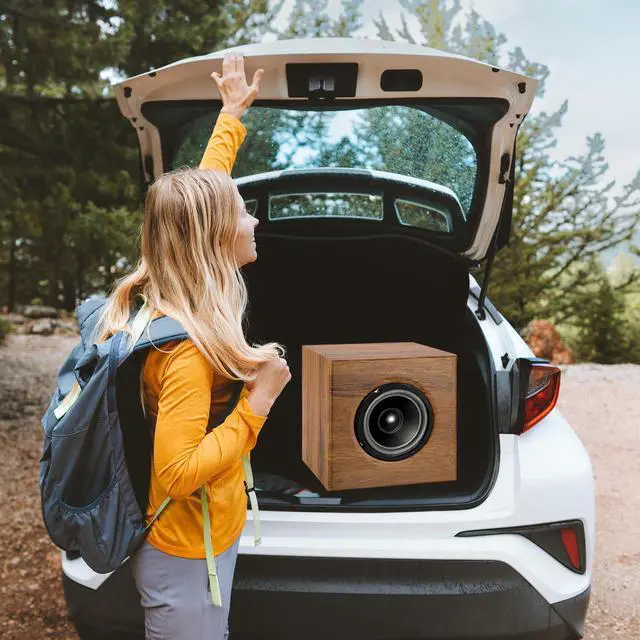 Alt view image 7 of 7 - 5 Inch Ported Wooden Speaker Enclosure, Gray Single Vented Subwoofer Boxes Car Audio Truck Speaker Box for DIY Home Vehicle Audio Custom Sound Supplies