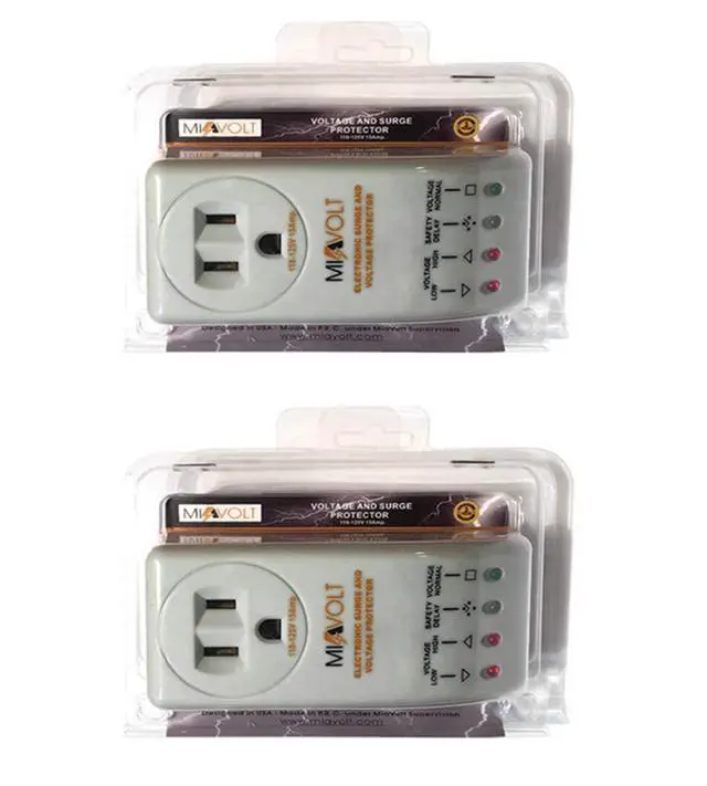 Alt view image 2 of 4 - 2-Pack Refrigerator 1800W Voltage Brownout Appliance Surge Protector