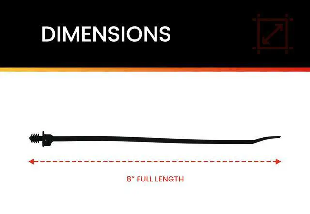 Alt view image 4 of 6 - Pro Tie Fir Tree Push Mount Nylon Cable Ties for Indoor and Outdoor Use |8-Inch, 50 lbs. Tensile Strength, UV Black Nylon, 25-Pack (PN: B8FTPM25)