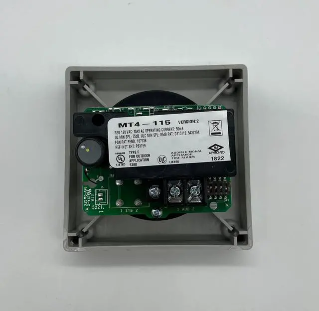 Alt view image 3 of 5 - MT4-115-S MT Multitone Electronic Horn, Gray Housing, One Alarm Appliance with (8) Eight Selective Signals, 99dBA Sound Level, Indoor/Outdoor, Surface or Flush Mounting, 120 VAC