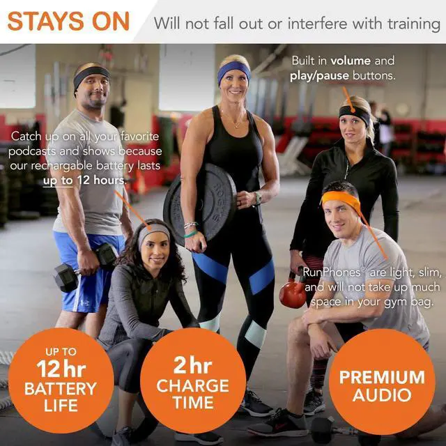 Alt view image 2 of 6 - New AcousticSheep Wireless | Bluetooth Headphones for Running, Exercise & More | Flat Speakers | Rechargeable Battery Lasts Up to 12 Hours (Medium, Royal Blue)