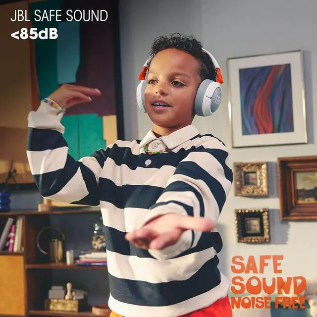 Alt view image 7 of 7 - Junior 470NC Kids Wireless Over Ear Noise Canceling Headphones White Bundle with AudioTrends Accessories, Bluetooth Headphones for Children, Safe Sound Technology, Built-in Microphone