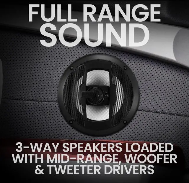Alt view image 2 of 5 - R63 Riot Series 6.5 Inch Car Door Speakers - 300 Watts (per Pair), 3 Way, Full Range, Sold in Pairs, Bocinas para Carro