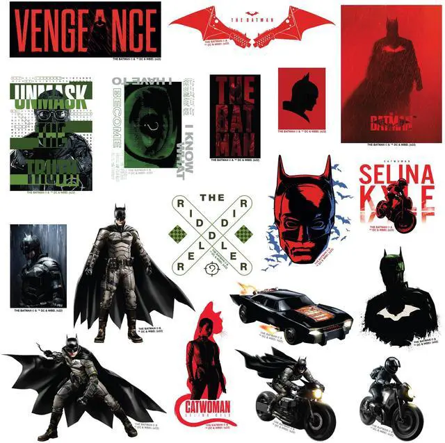Alt view image 3 of 6 - The Batman 100 Vinyl Stickers Waterproof Die-Cut Decals Laptop Water Bottle