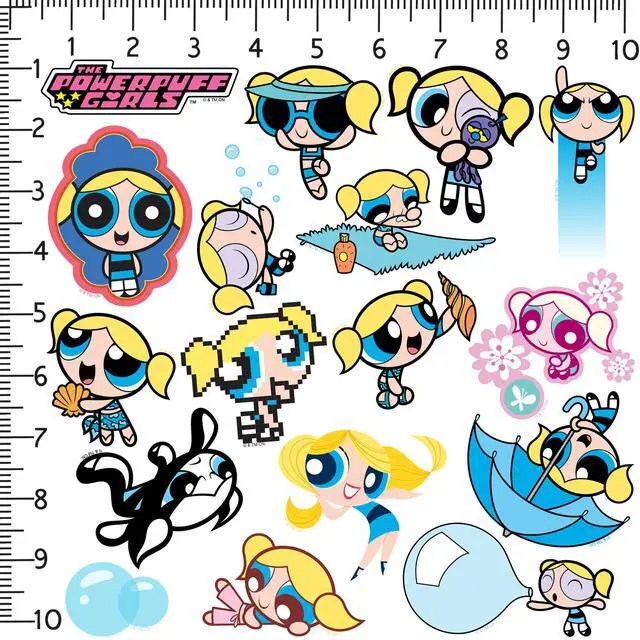 Alt view image 2 of 6 - Powerpuff Girls 150ct Vinyl L Deluxe Stickers, Skateboard, Indoor/Outdoor