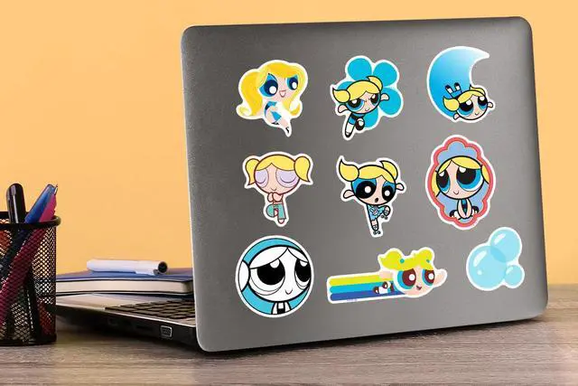 Alt view image 5 of 6 - Powerpuff Girls 150ct Vinyl L Deluxe Stickers, Skateboard, Indoor/Outdoor