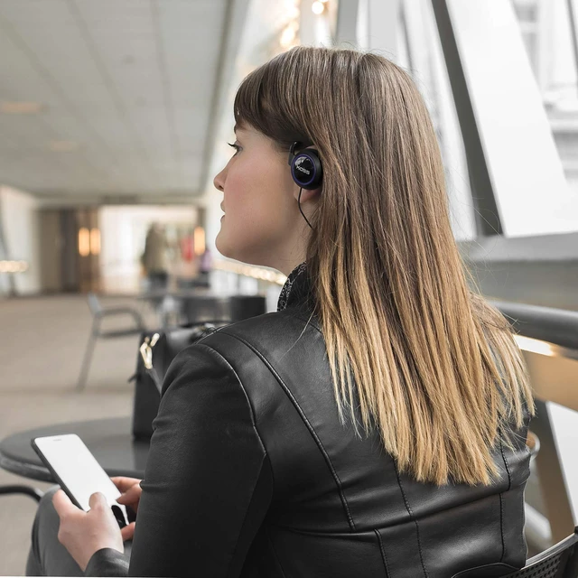 Alt view image 6 of 7 - BT221i Wireless Bluetooth Ear-Clips, Grey, 18 Hour Battery, Microphone USB-C Charging, In-Line Microphone with Volume and Audio Remote, Sweat Resistant