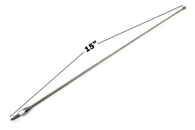 Alt view image 2 of 7 - 15 Inch Stainless Antenna for F-150, F-250, F-350, F-450, F-550, F-600, F-650, Raptor (1980-2026) Dodge Ram 1500, 2500, 3500