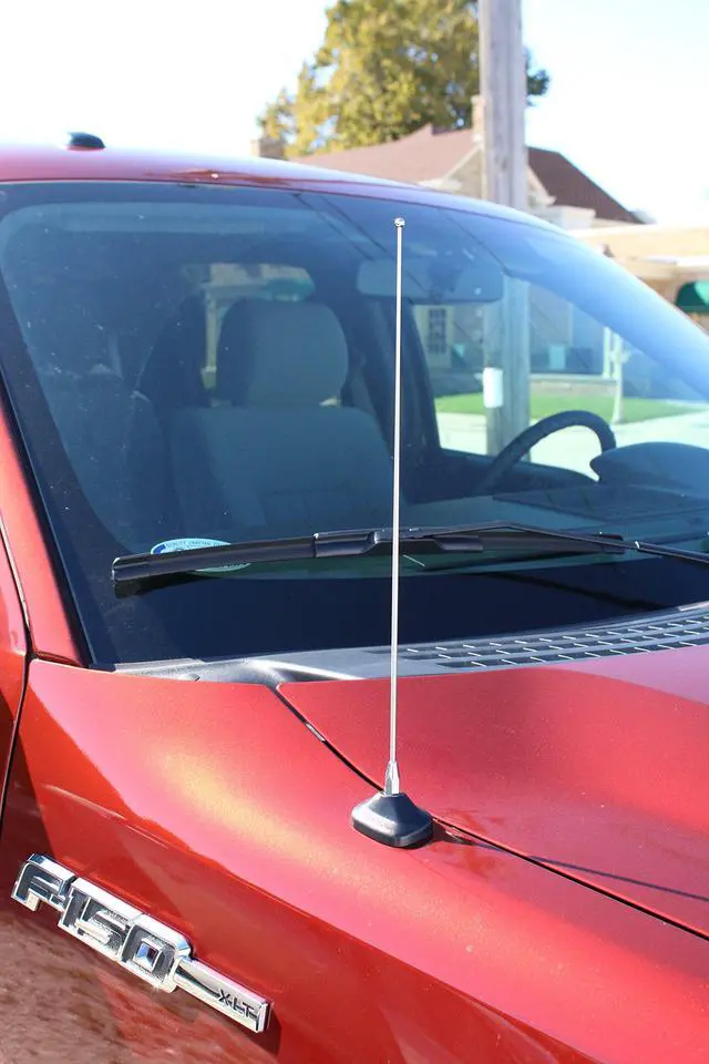 Alt view image 4 of 7 - 15 Inch Stainless Antenna for F-150, F-250, F-350, F-450, F-550, F-600, F-650, Raptor (1980-2026) Dodge Ram 1500, 2500, 3500