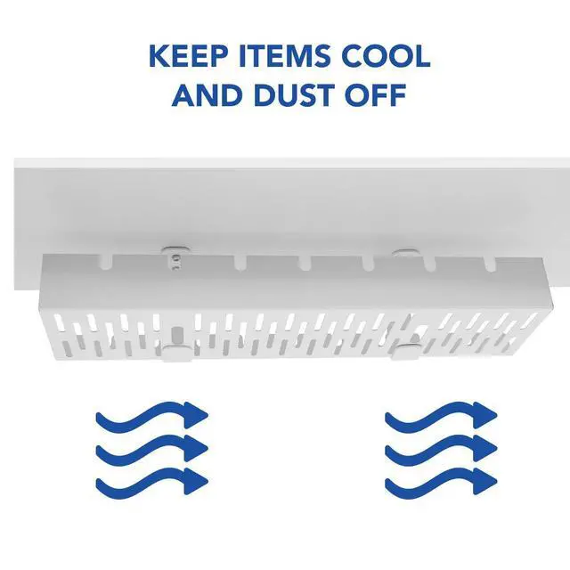 Alt view image 2 of 7 - Under Desk Cable Management Tray, Metal Raceway Wires Cable Tidy Organizer Office and Home Cable Tray Use for Standing Desk (White)