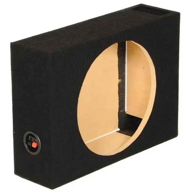Alt view image 4 of 7 - QPower Single 12-Inch Vented Shallow Subwoofer Box Audio Box Enclosure with Black Carpet Exterior Solid 5/8-Inch MDF Construction