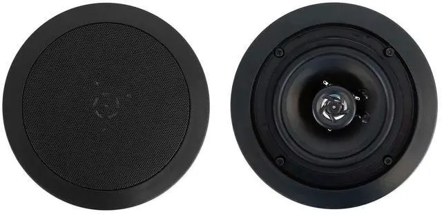 Alt view image 2 of 6 - CC525T Black 5.25" 40W RMS Commercial Ceiling Speakers, 4-Pack | 70V, Adjustable Tap 2.5W-20W, 2-Way, 8 Ohm Compatible, Swivel Tweeter, Paintable Grills, In-Ceiling, For Restaurants