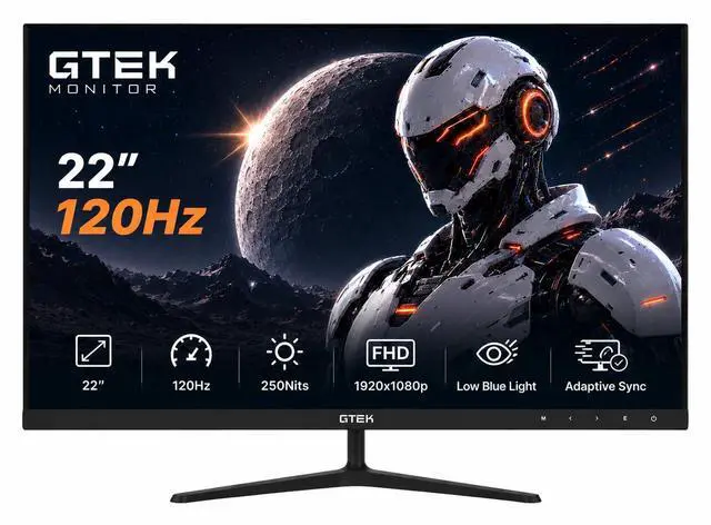 Main image of 22 Inch Gaming Monitor, FHD 1080P 120Hz VA Panel, 1ms MPRT, FreeSync/G-Sync Compatible, HDMI VGA Audio-in, Eye Care, Ultra-Slim Flat Screen for Gaming & Office