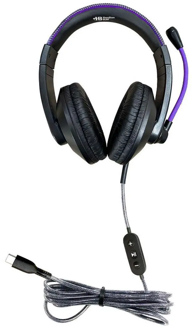 Main image of SmartTrek Deluxe OverEar Headset, SteelReinforced Gooseneck Mic, inLine Volume Control, Leatherette Cushions (1, USB-C)