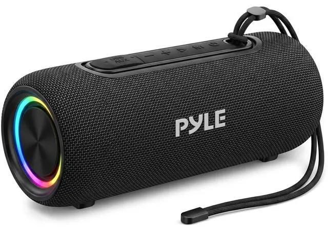 Main image of Portable Bluetooth Speaker - IPX5 Waterproof, Multi-Color LED, TWS Stereo Pairing, USB/AUX/FM, 20W Peak Power, 5H Battery, Built-In Mic, Shockproof ABS Design - Outdoor, Travel, Home